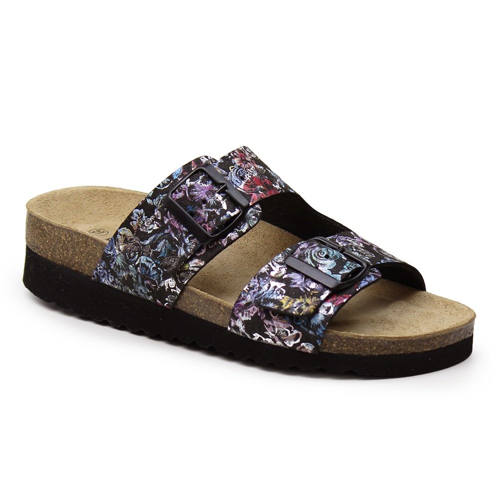 Minfot Sandaler Mjuk Bio Tropical Flowers Svart