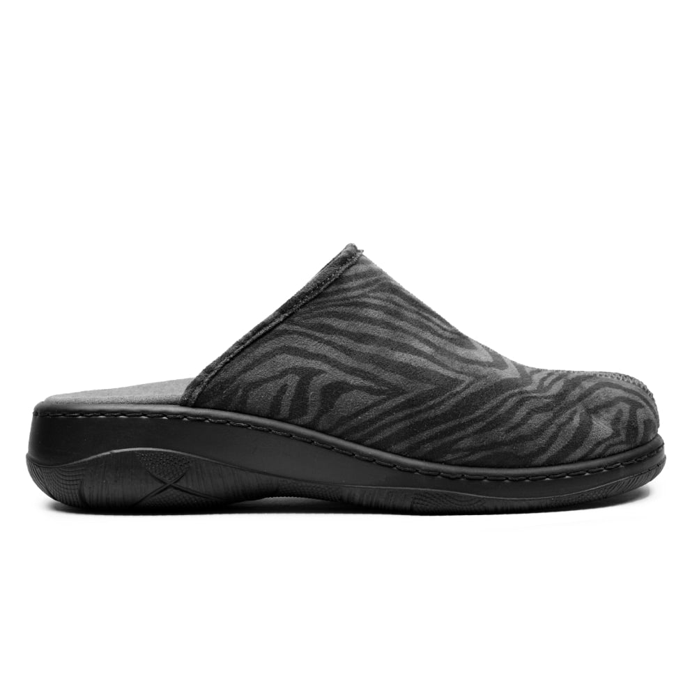 Minfot Tofflor Stretch Dam Zebra Svart