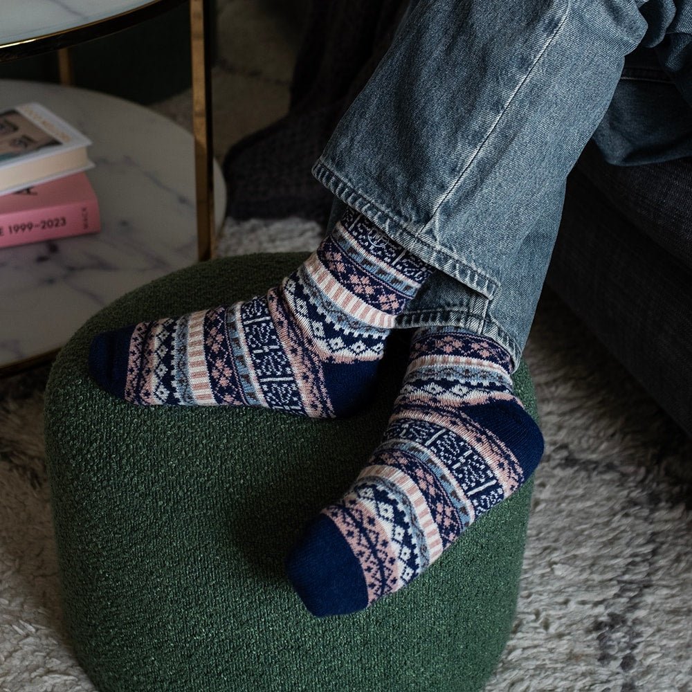 Produktbild 4 - Minfot Geilo Ullstrumpor Blå 2-pack