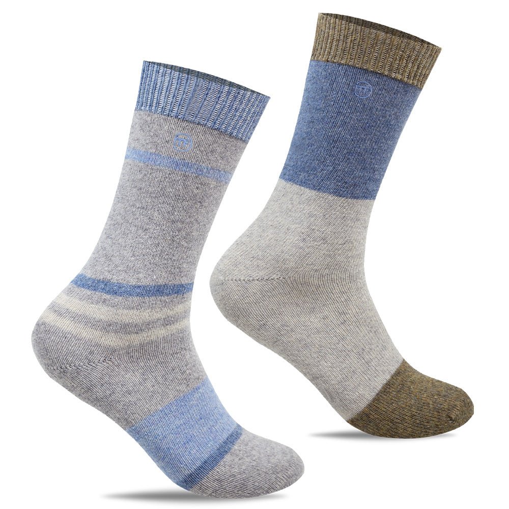 Minfot Ullstrumpor Strand Indigo 2-pack