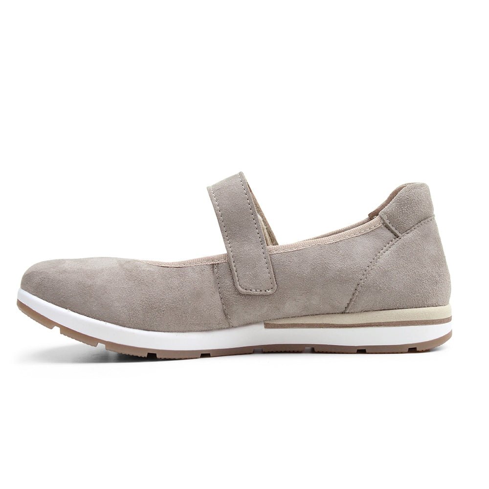 Produktbild 5 - Minfot Ballerinaskor med rem Joyce Stretch Nubuck Stone