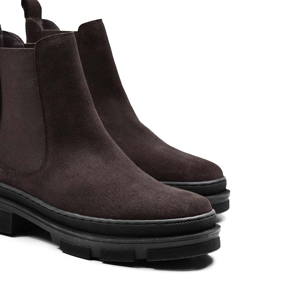 Minfot Chelsea Boots Oslo Mocka Mörkbrun