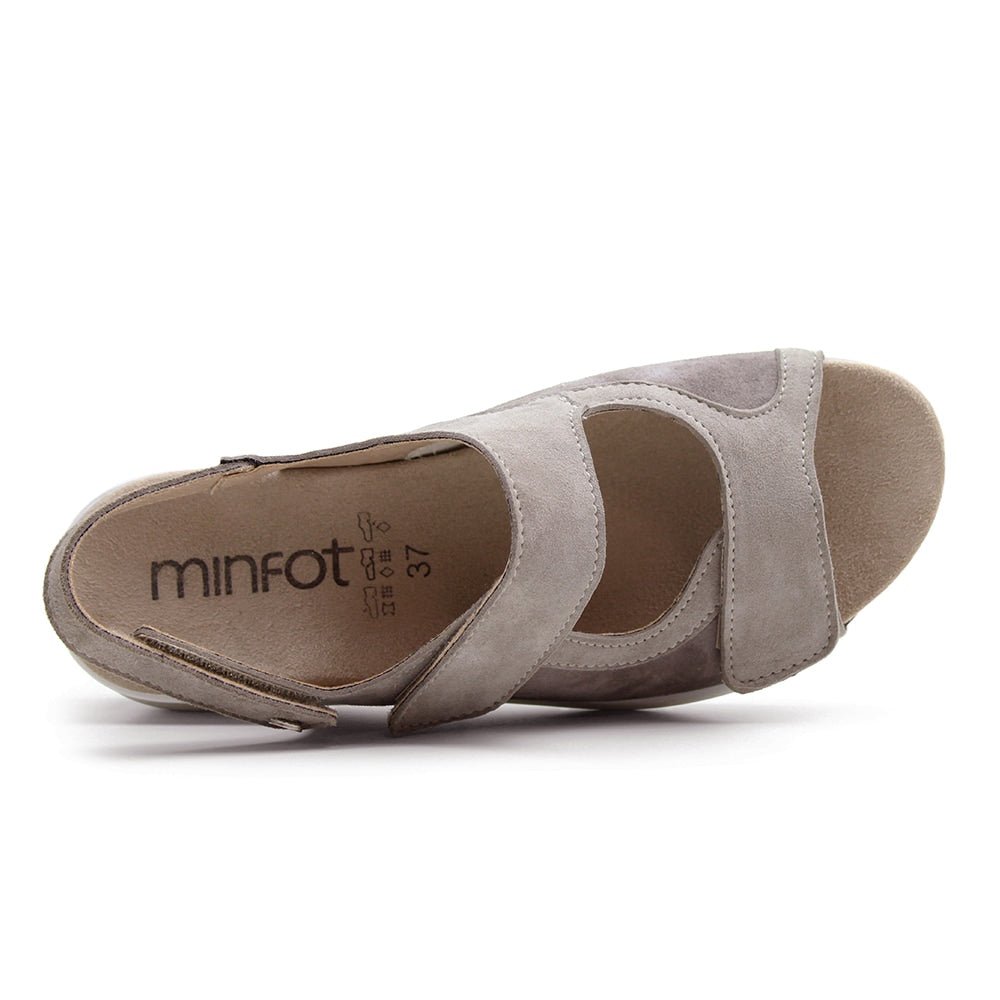 Minfot Sandal Komfort Bea Hälrem Stretch Mocka Beige