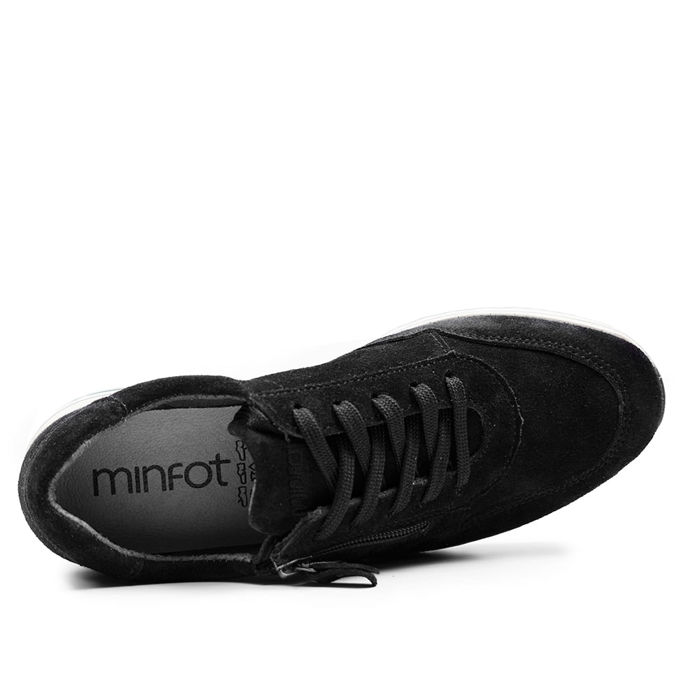 Minfot Cloe Sneaker Dam Dragkedja Mocka Svart