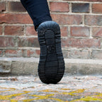 Minfot Pim Hög Sneaker Dam Bred Skinn Svart