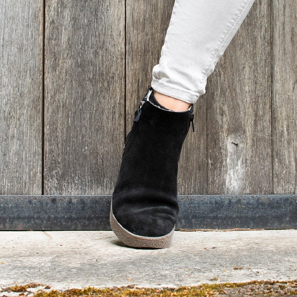 Produktbild 11 - Minfot Vera Boots Dubbel Dragkedja Mocka Svart