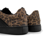 Minfot Comfort Sneakers Dam Skinn Leopard Svart