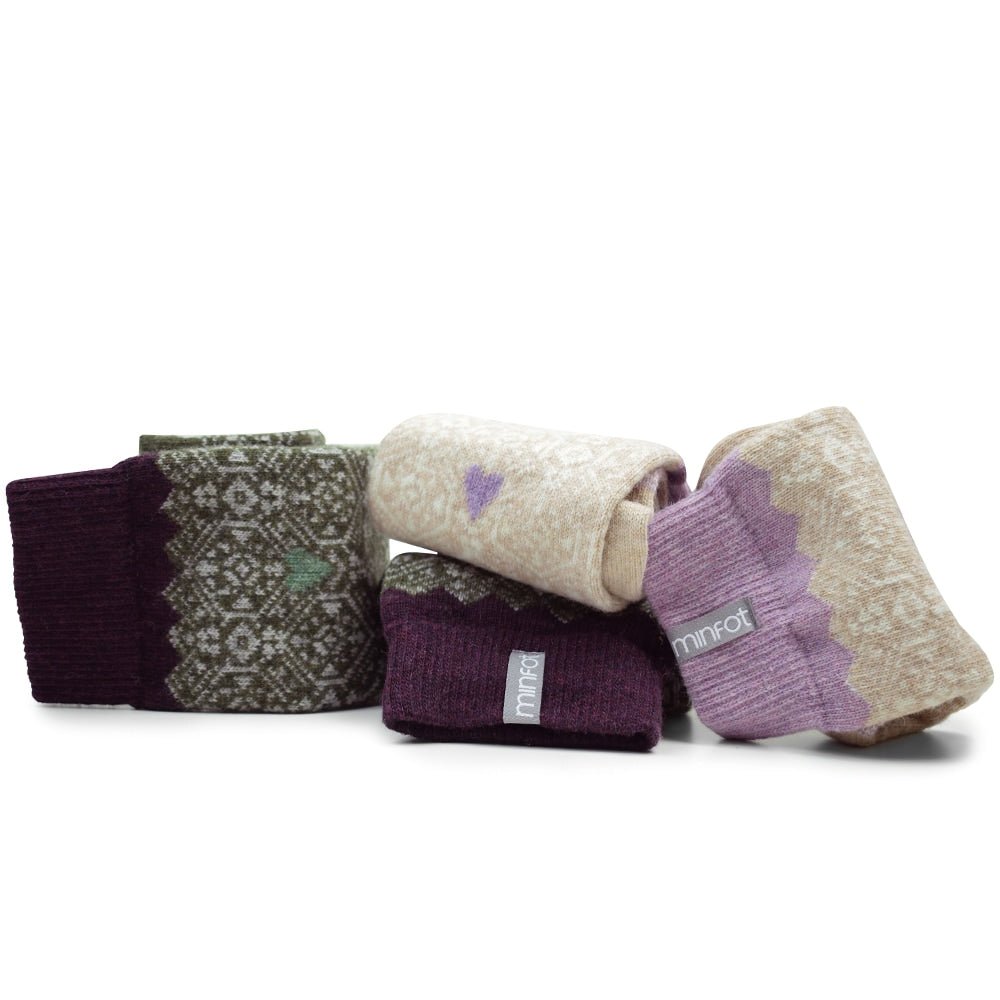 Minfot Ullstrumpor Kärlek 2-pack