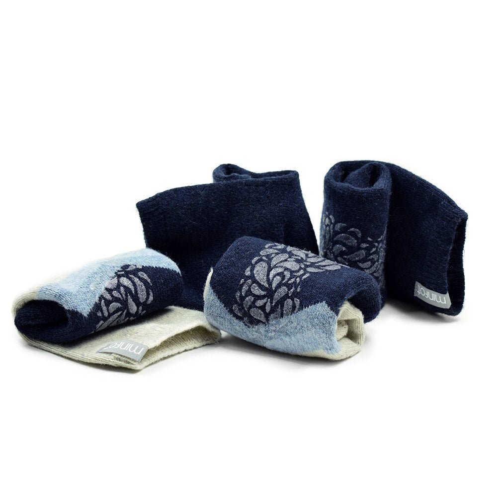 Minfot Antihalkstrumpor Ull Cosy Iris 2-pack