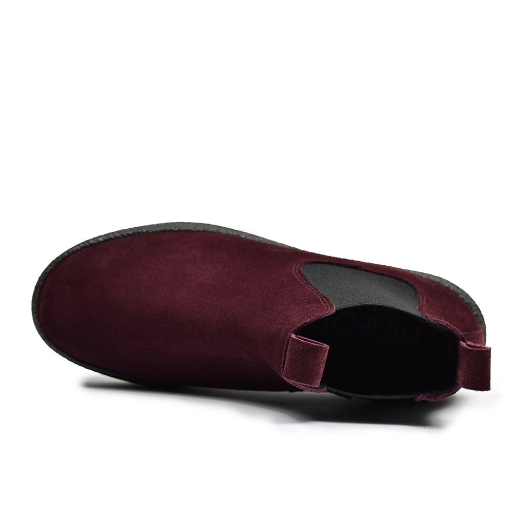 Minfot Chelsea Boots Visby Mocka Bordeaux