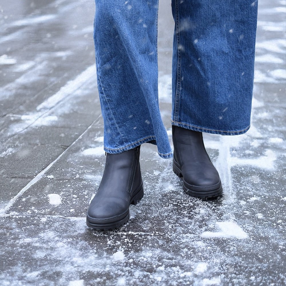 Minfot Dubbskor Haga Skinn Ull Svart