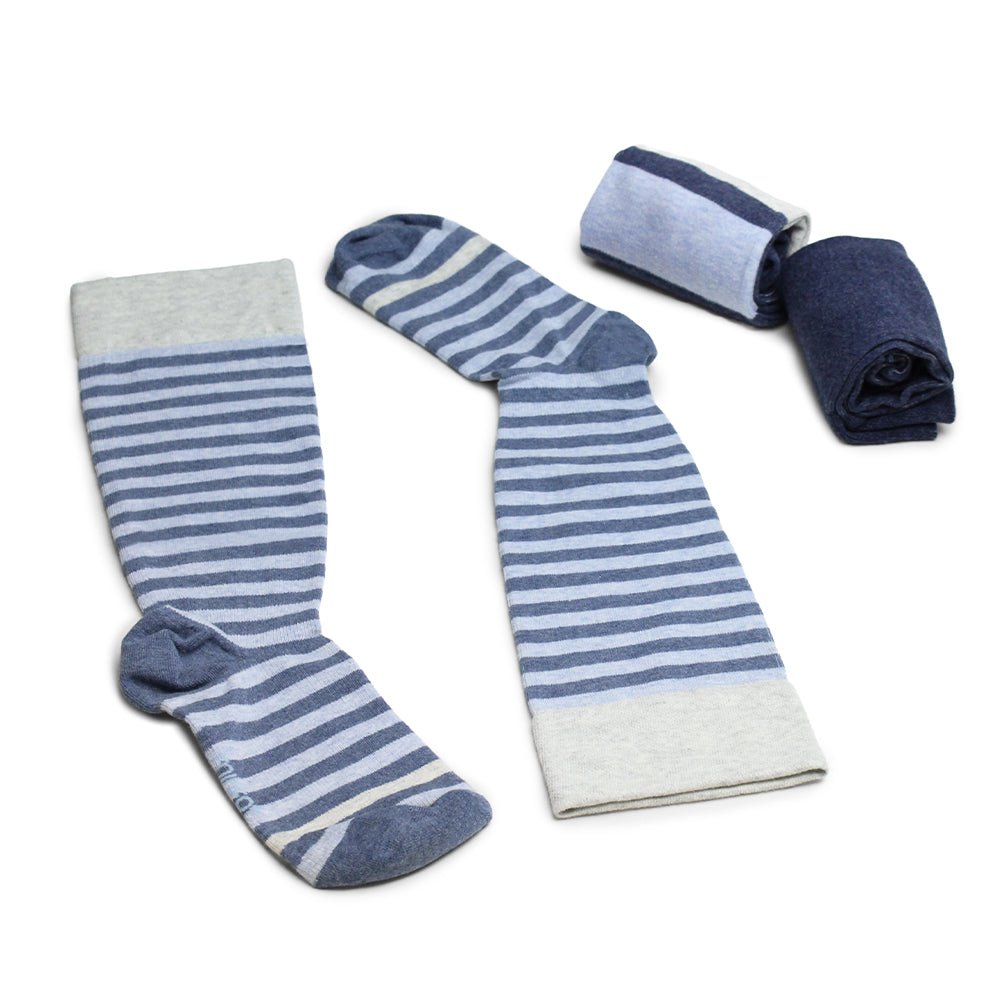 Produktbild 12 - motverkar-svullna-fotter-stodstrumpor-breda-bomull-maritim-3-pack