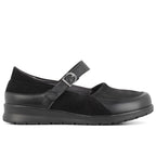 New Feet Hanne Extra Breda Skor Ballerina Stretch Dam Svart