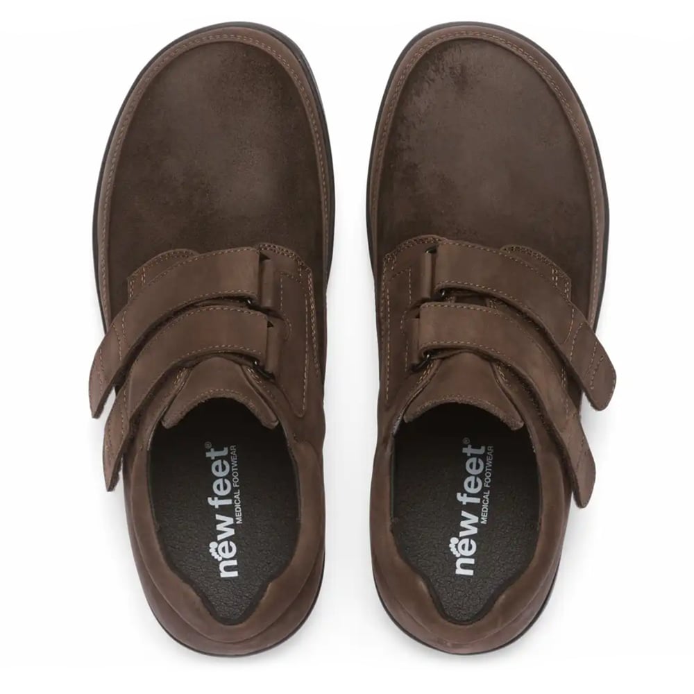 New Feet Malte Extra Breda Skor Orthostretch Kardborre Brun