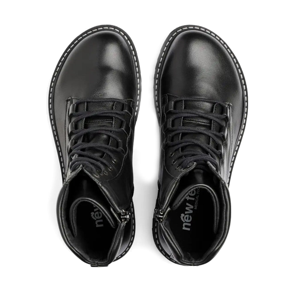 New Feet Mary Boots Snörning Dragkedja Svart