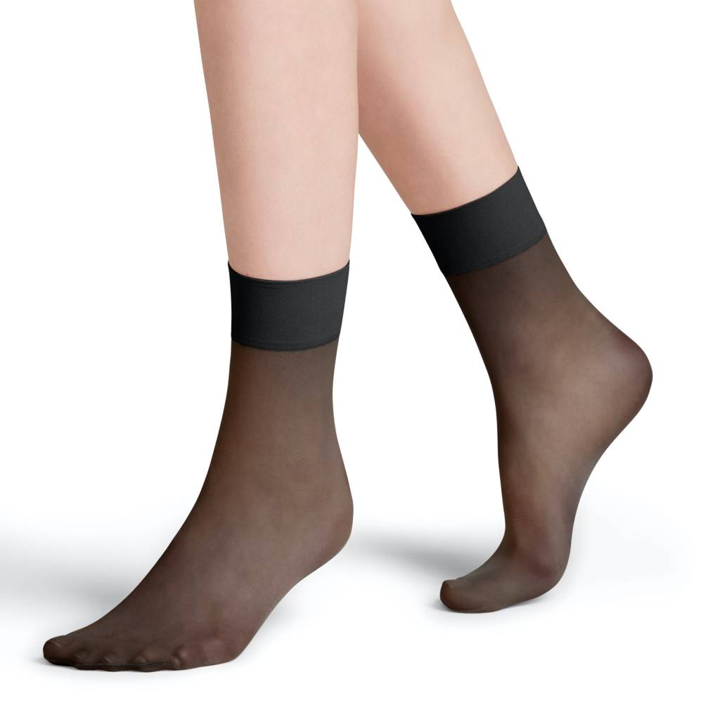 Produktbild 3 - Falke Nylonstrumpor Pure Matt 20 Anklet Black