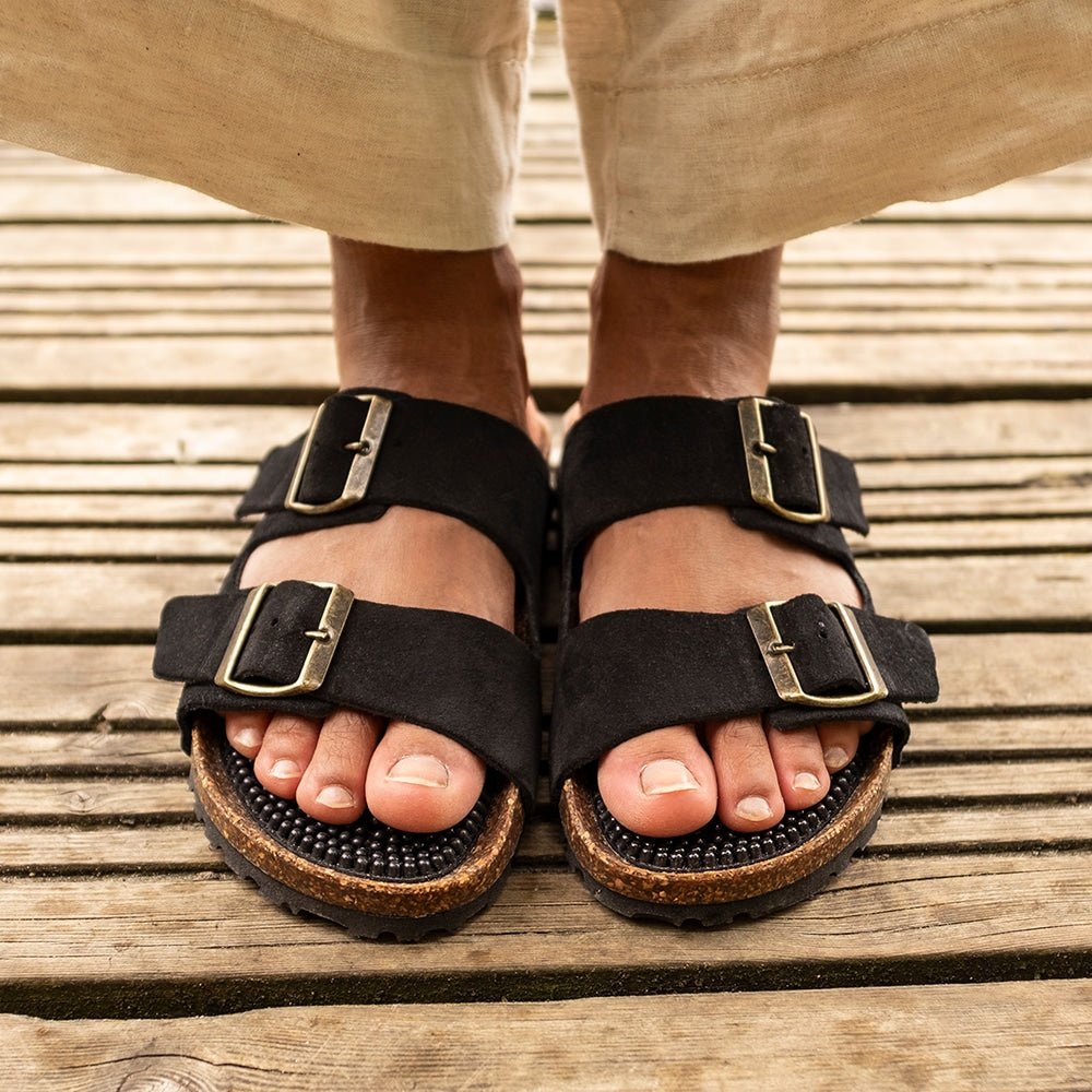 Minfot Massage Sandaler Bio Mocka Svart