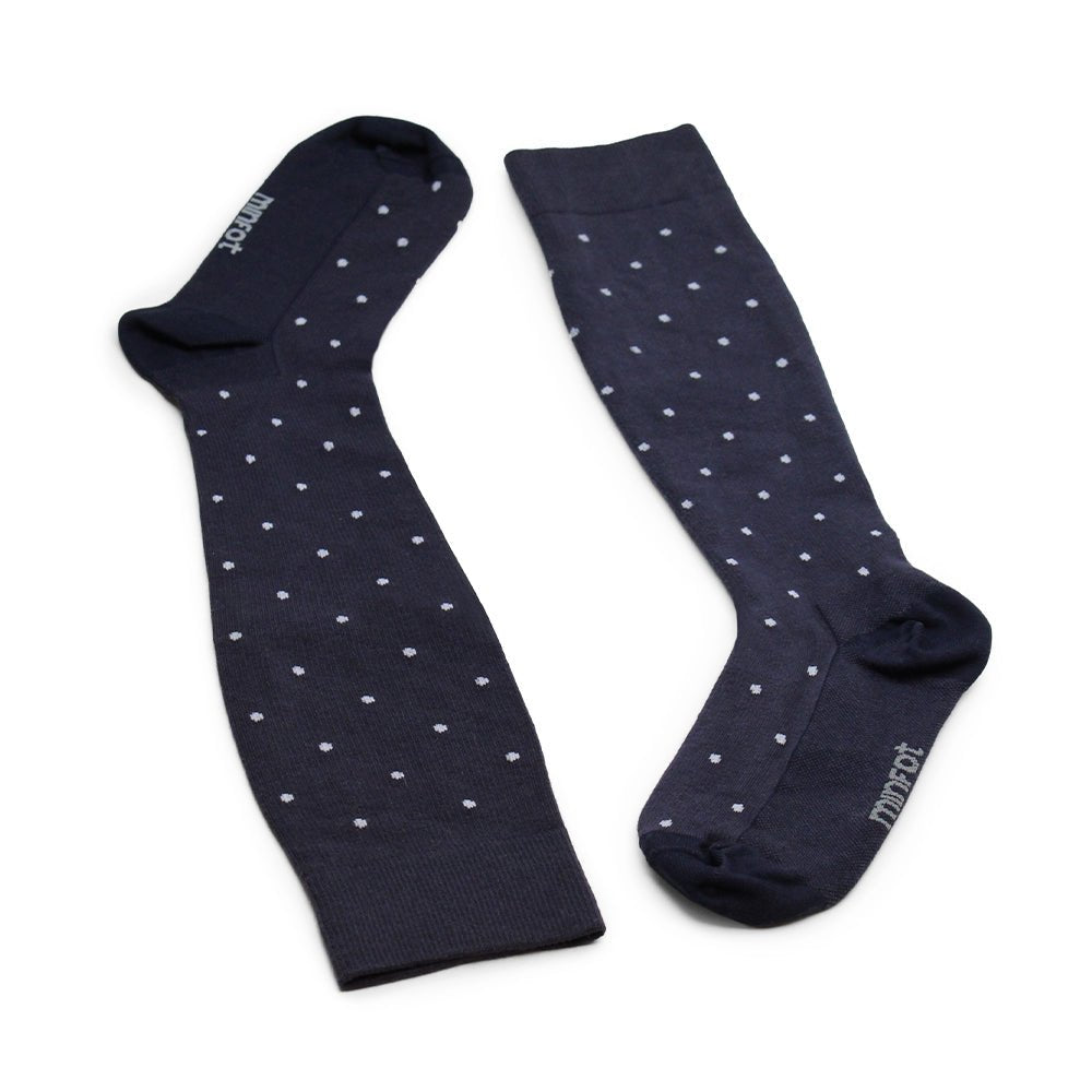 Minfot Stödstrumpor Bambu Prickig Navy 1-pack
