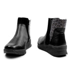 Minfot Zon Chelsea Boots med zip Stretch Läder Svart Leopard