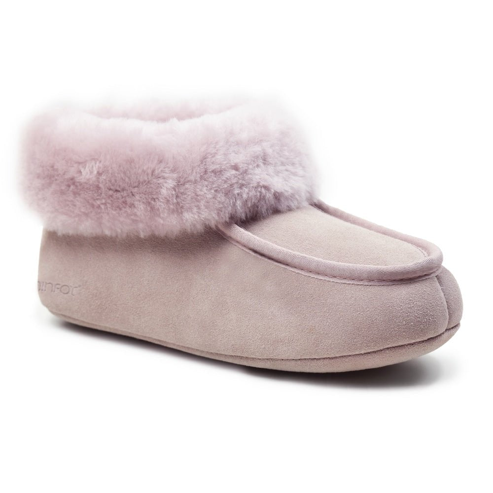Minfot Fårskinnstofflor Sunne Rosa