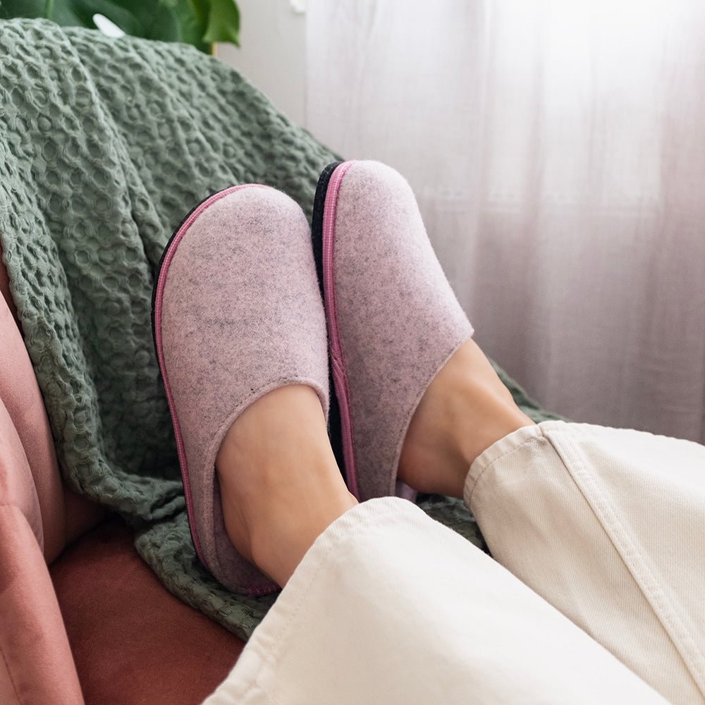 Minfot Tofflor Slip-on Viken Ull Rosa