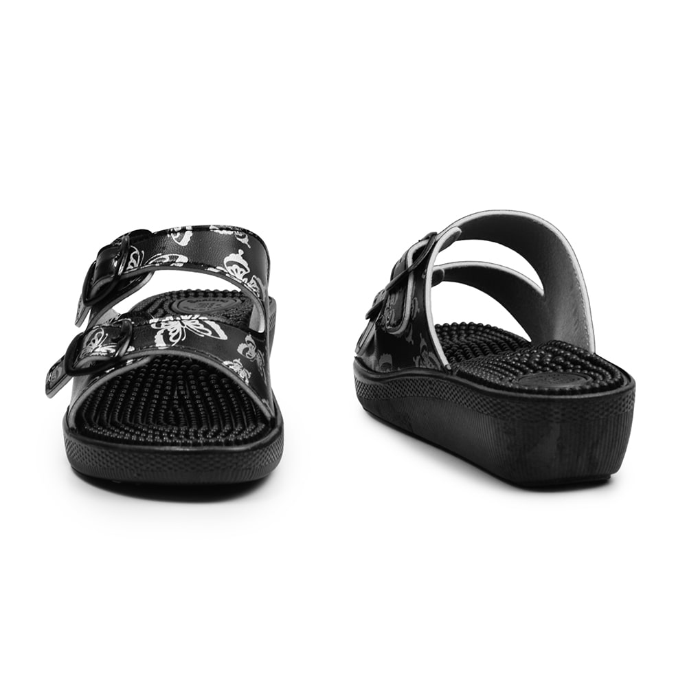 Minfot Massage Sandaler Fjäril Svart