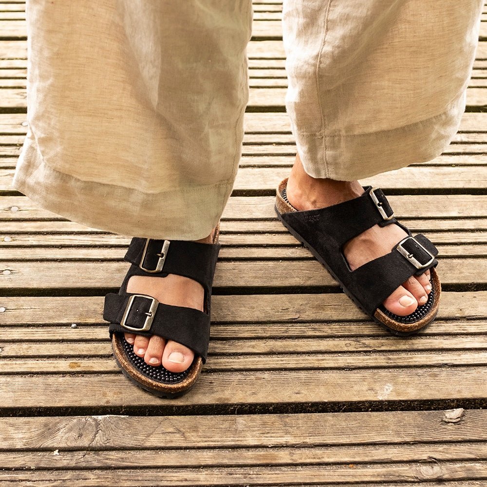 Minfot Massage Sandaler Bio Mocka Svart