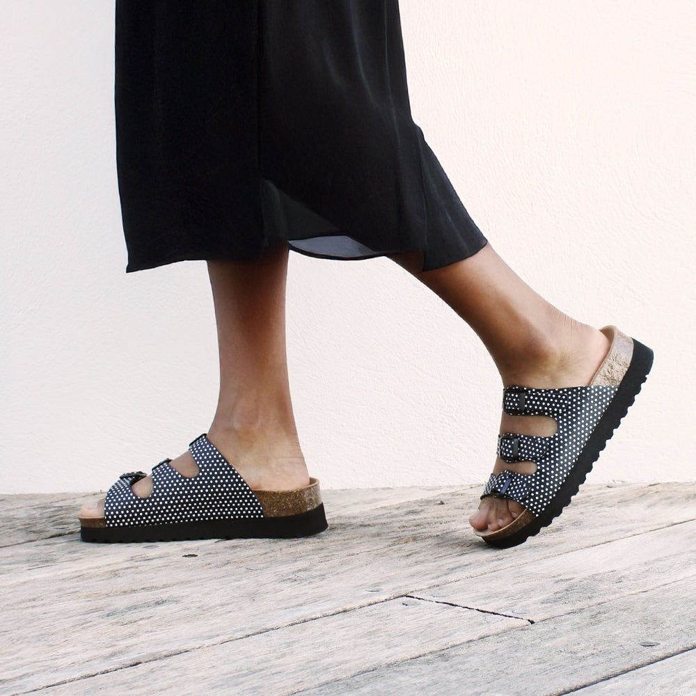 Minfot Sandal Mjuk Bio Dots Svart