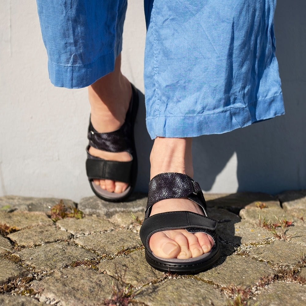 Minfot Sandaler Stretch Granit Svart