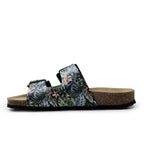 Minfot Softstep Sandaler Dam Biosandal 2-remmar Tropical Glow Svart