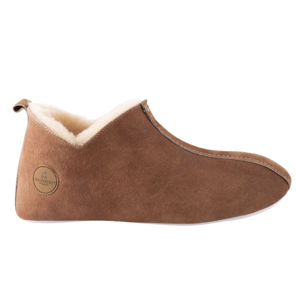 Shepherd Lina Fårskinnstofflor Antique Cognac