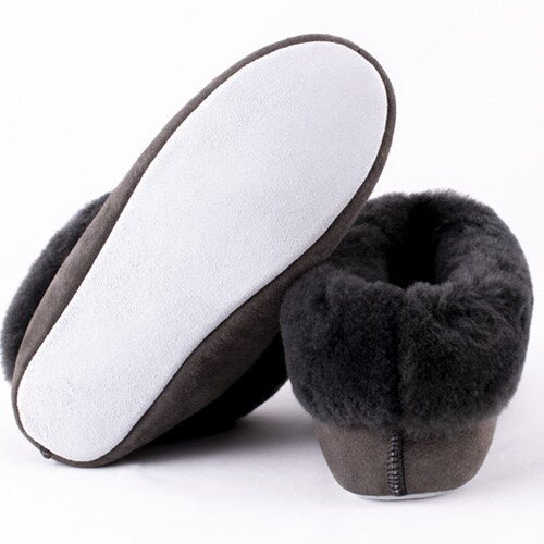 Shepherd Magnus Fårskinnstofflor Asphalt