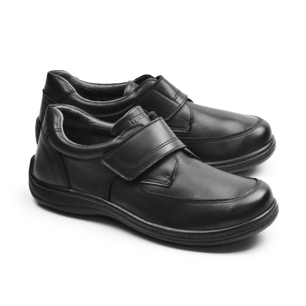 Produktbild 8 - Minfot Arthur Breda Skor Kardborre Stretch Skinn Svart