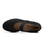 Minfot Ballerinaskor med rem Joyce Dam Stretch Nubuck Svart