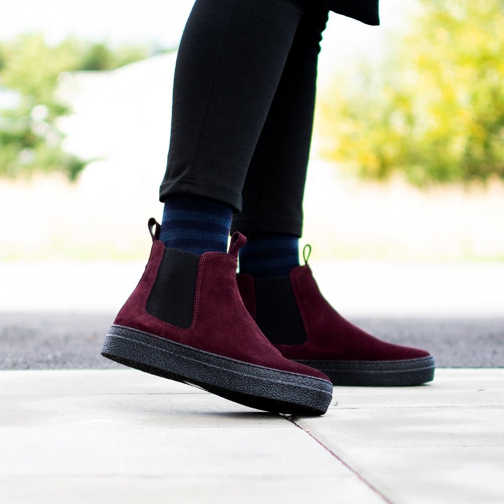 Minfot Chelsea Boots Visby Mocka Bordeaux