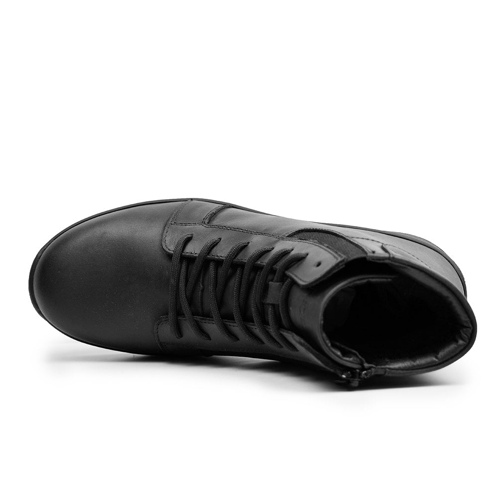 Minfot Dubbskor Lima Skinn Ull Svart