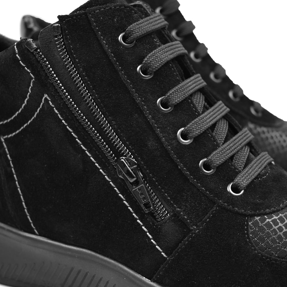 Minfot Helga Känga med dragkedja Stretch TEX-membran Svart