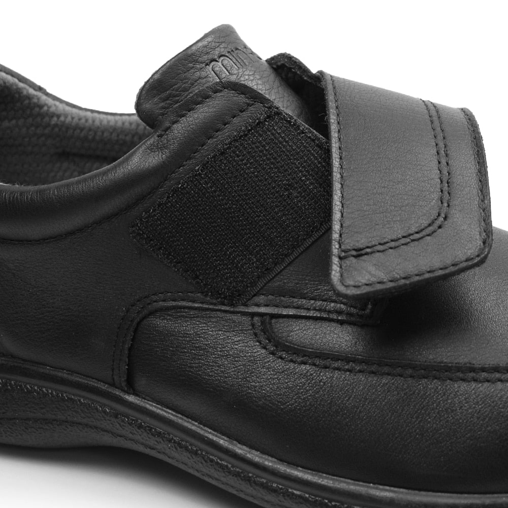 Produktbild 11 - Minfot Arthur Breda Skor Kardborre Stretch Skinn Svart