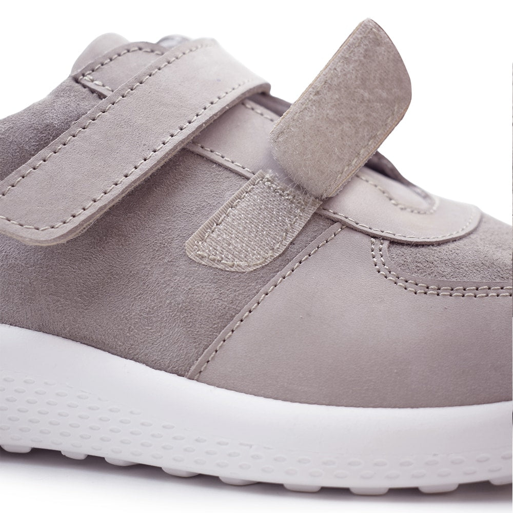 Minfot Way Sneaker Bred Stretch med Kardborreband Beige