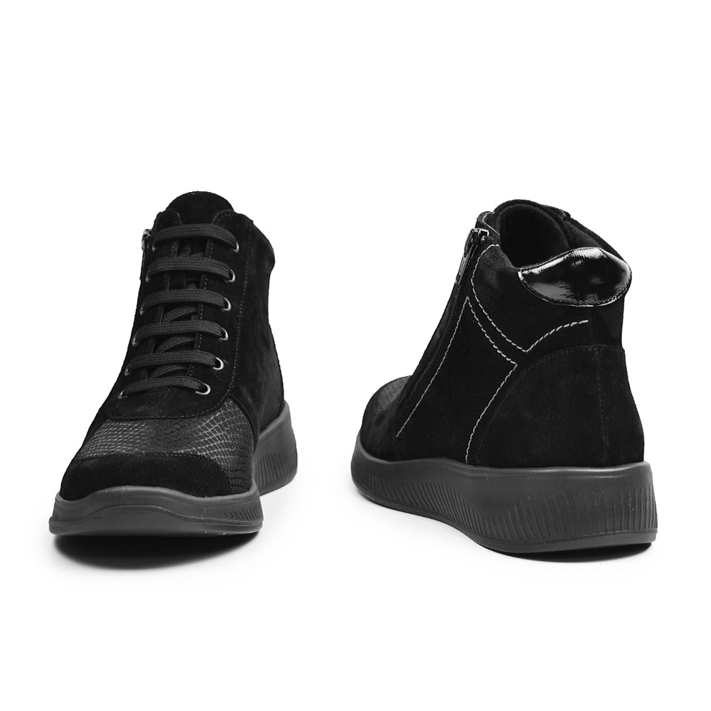 Minfot Helga Känga med dragkedja Stretch TEX-membran Svart