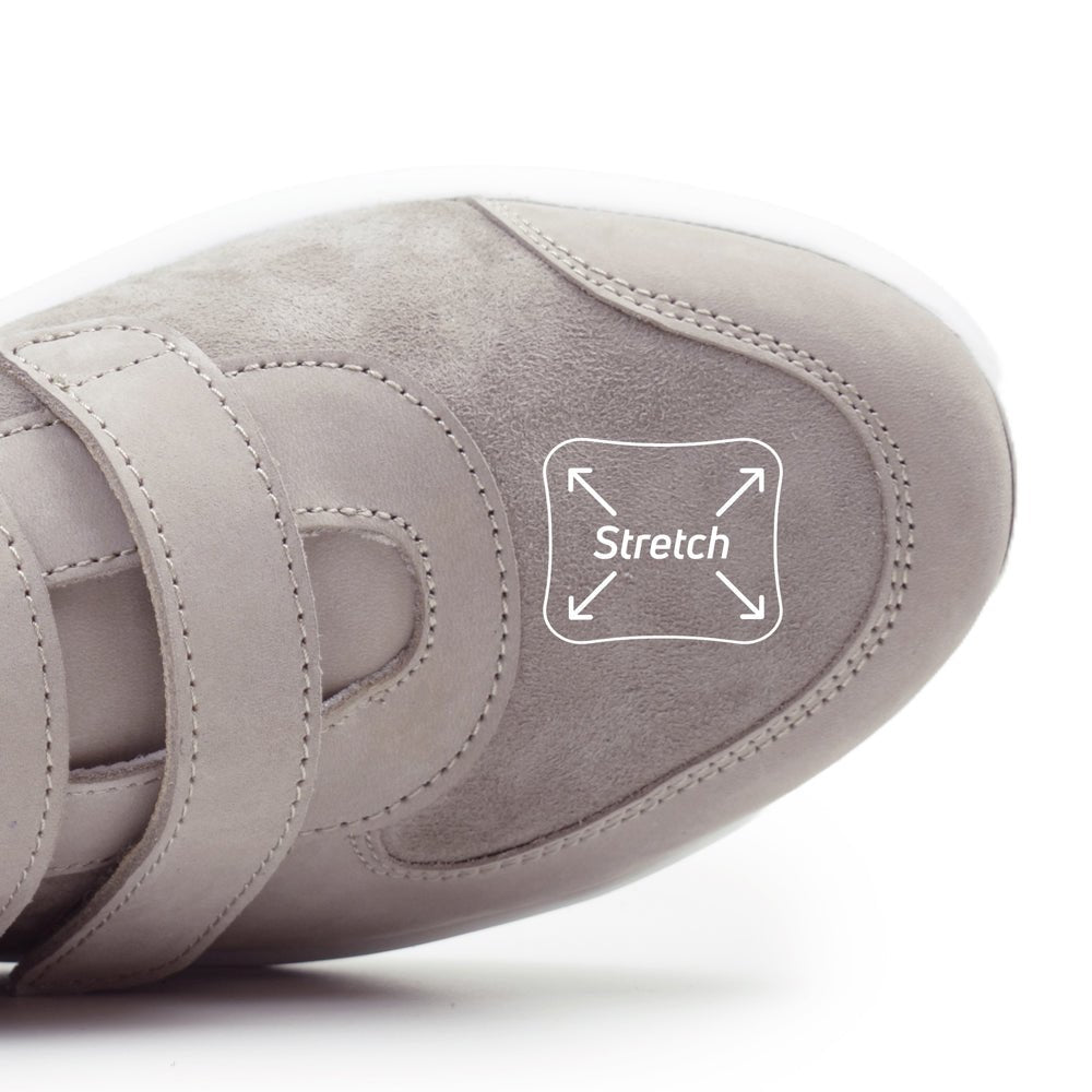 Produktbild 4 - Minfot Way Sneaker Bred Stretch med Kardborreband Beige
