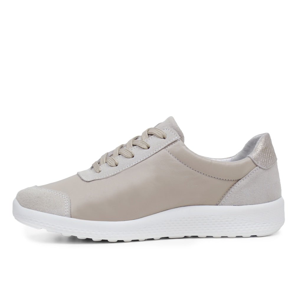 Minfot Way Sneaker Dam Bred Stretch Zip Beige