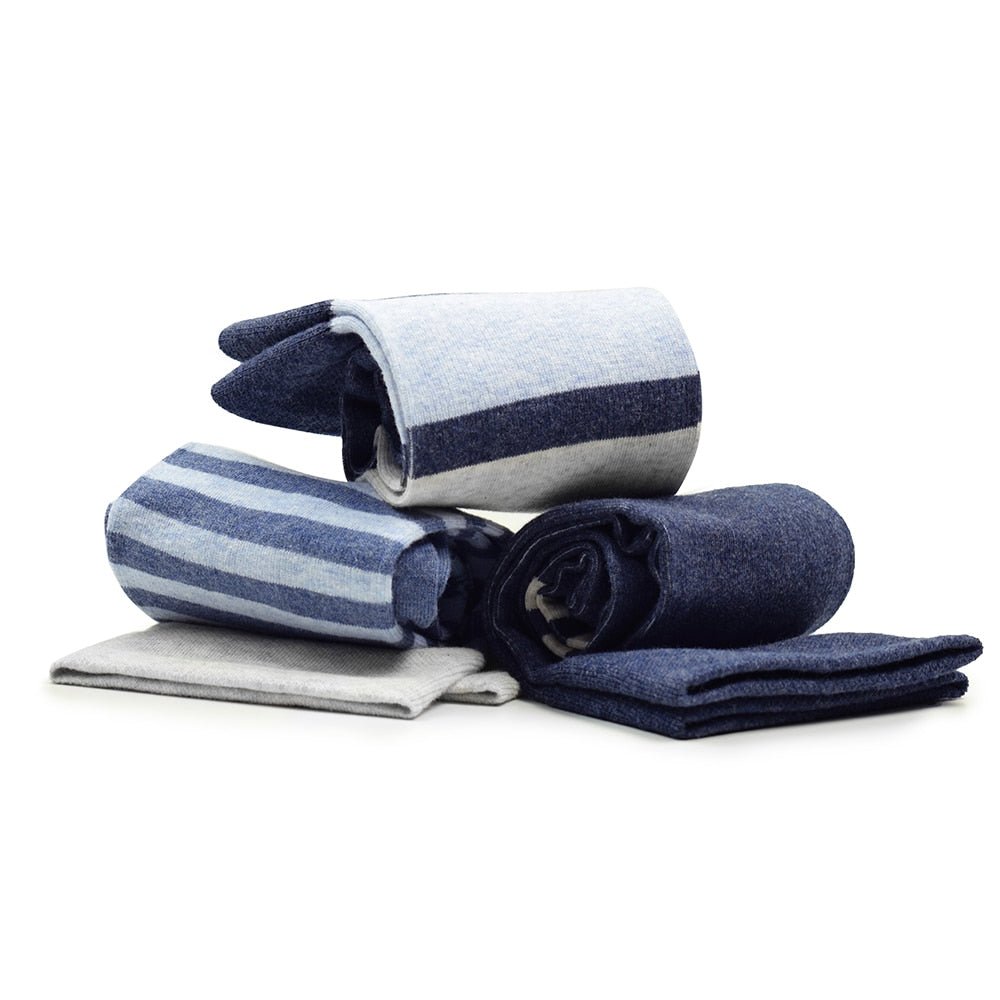 Produktbild 11 - snygga-breda-stodstrumpor-Minfot-Bomull-Maritim-3-pack