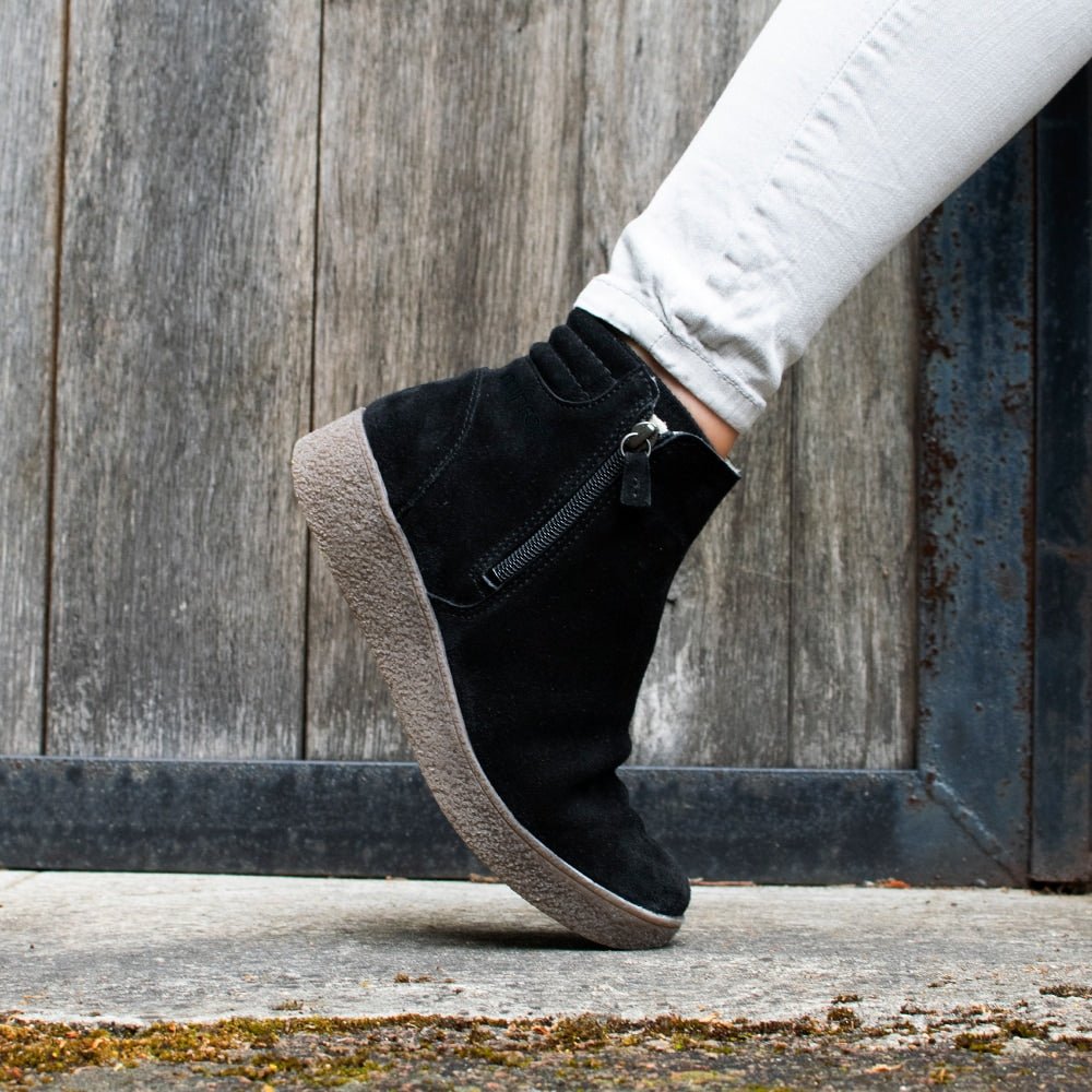 Produktbild 9 - Minfot Vera Boots Dubbel Dragkedja Mocka Svart