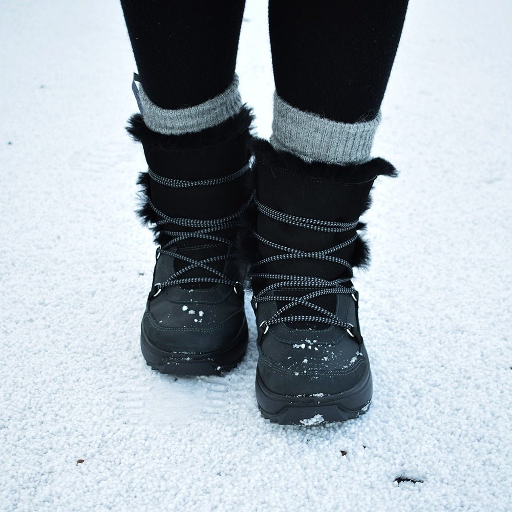 Minfot Arctic Vinterkängor med fårskinn J-TEX Svart