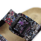 Minfot Sandaler Mjuk Bio Tropical Flowers Svart