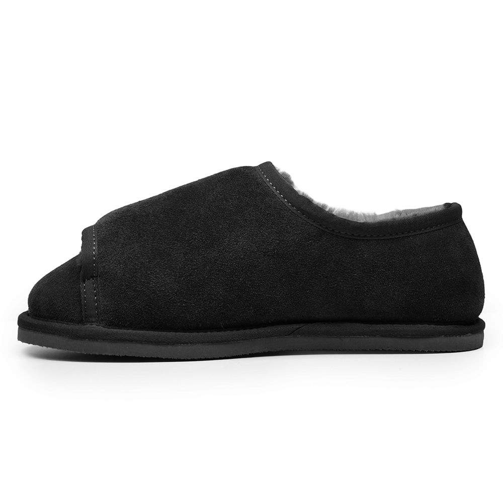 Minfot Fårskinnstofflor Öppningsbar Specialsko Molde Svart