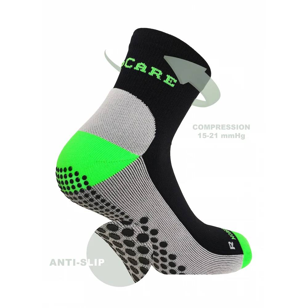 Produktbild 2 - SupCare  Kompressionsstrumpor Antihalk Svart Grön