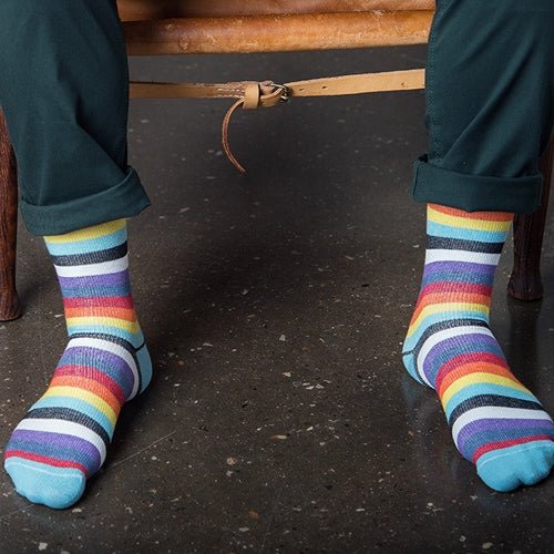 Produktbild 2 - SupCare Stödstrumpor Bomull Randig Turkos