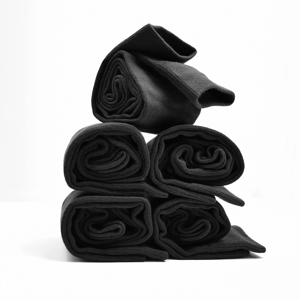 Minfot Stödstrumpor Bomull Eco Svart 5-pack